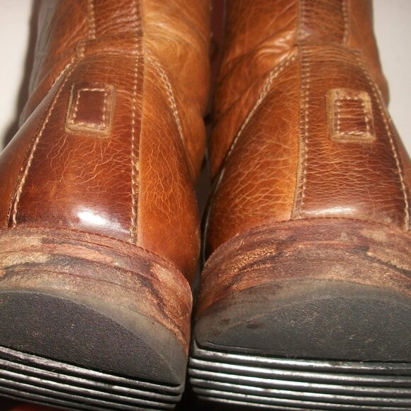 Jim Barnier Eco-Friendly Handmade Brown Leather Boho Chic Lace Up Hobo Boots 7M - Picture 11 of 15